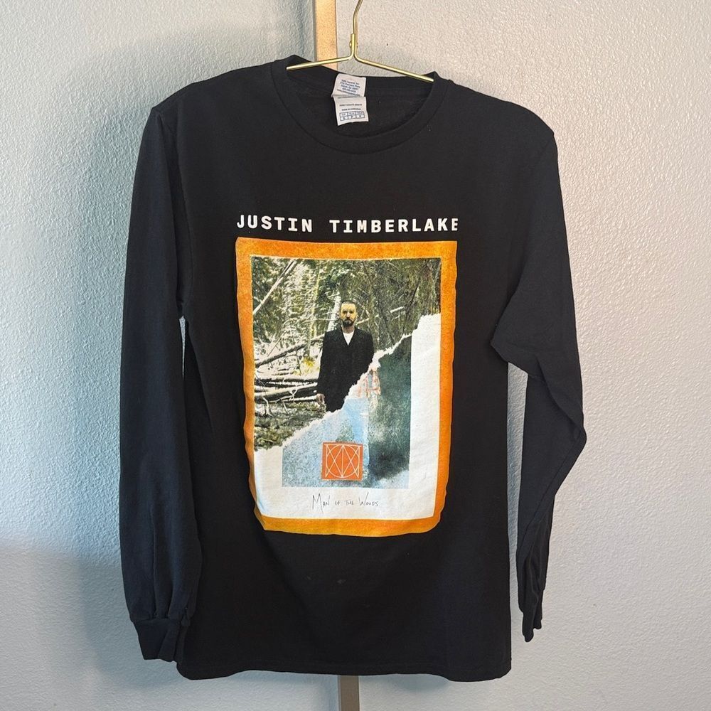 Justin Timberlake -man of the woods - Black Long Sleeve Shirt- small